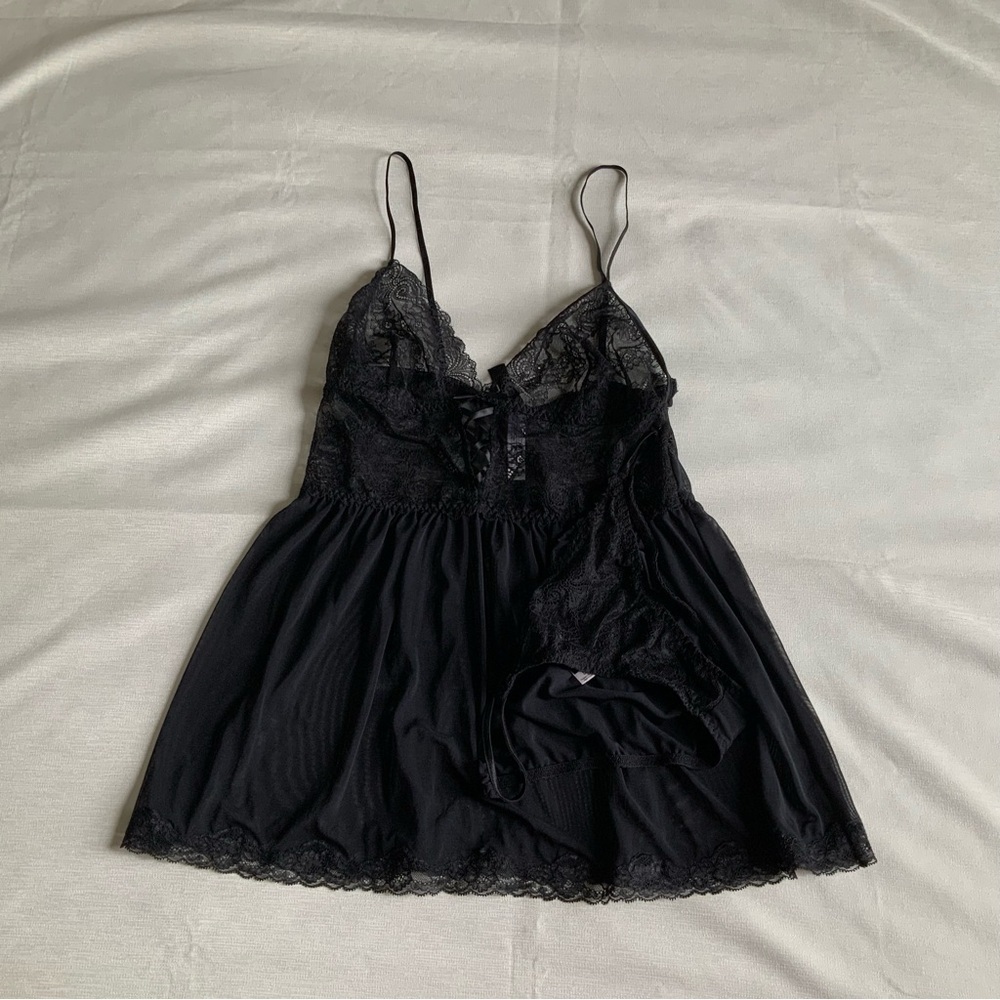 Adore Me Black Lace Chemise